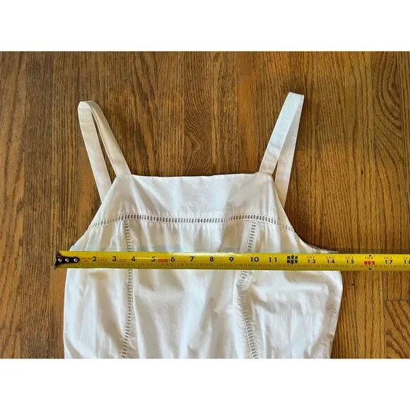 J. Crew White 100% Cotton Strappy Fit Flare Summer Midi Dress  Women's Size 4 - Picture 10 of 10